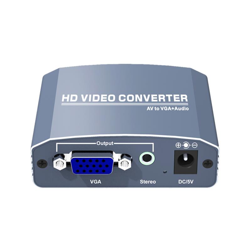 Conversor A \/ V para VGA + Stereo Up Scaler 720P \/ 1080P