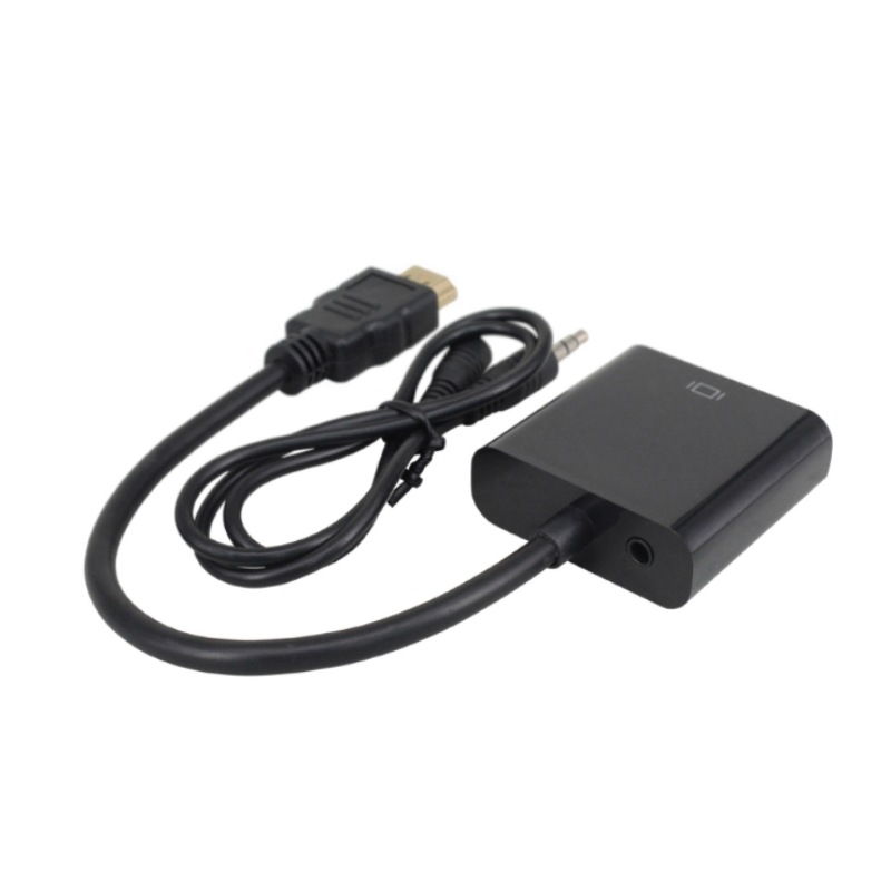 1080P HDMI para VGA 15cm Cable com 3.5mm áudio White/Black Color